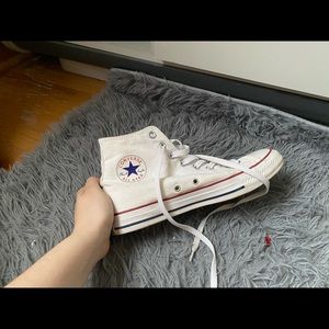 WHITE High Top Converse